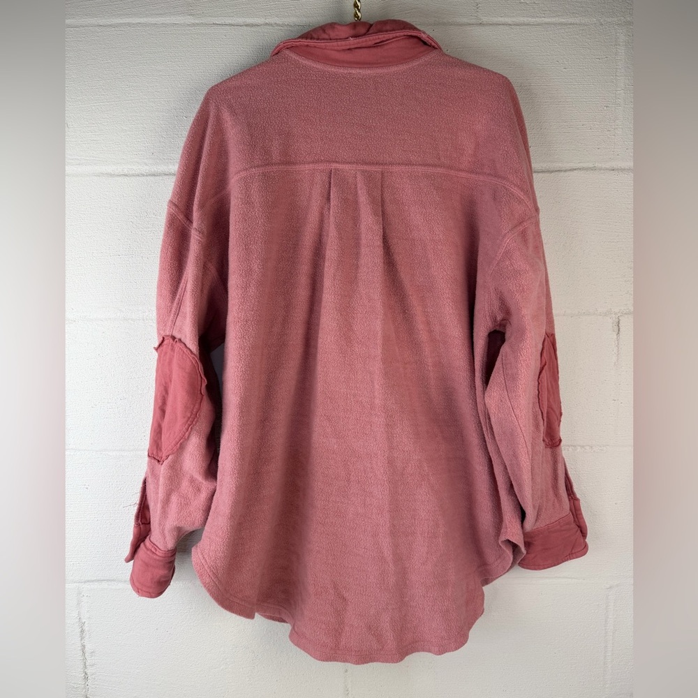 Free People Ruby Pink Button Down Shacket Shirt J… - image 9